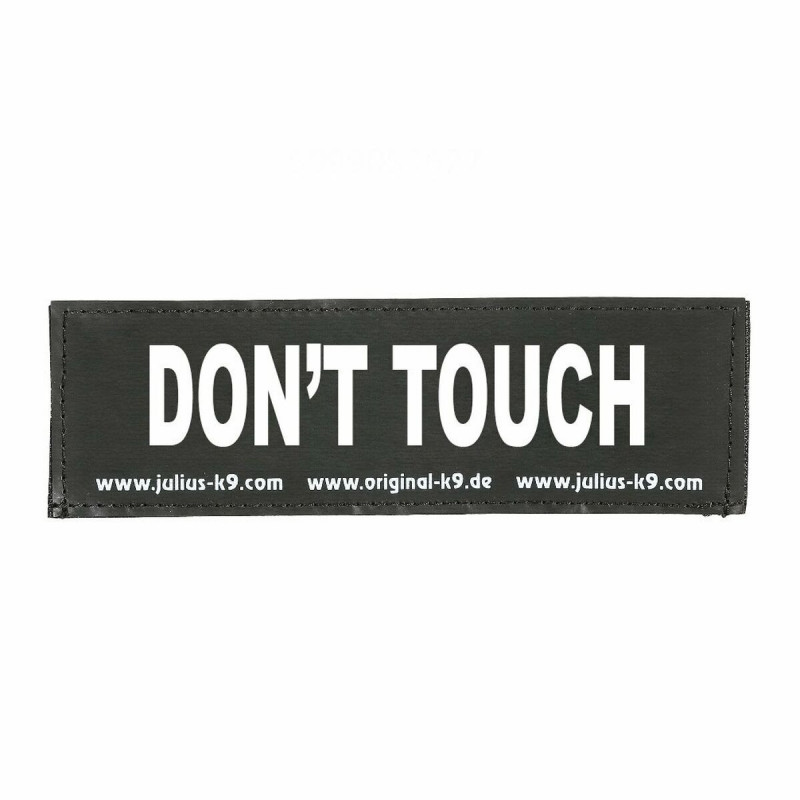 Etiquetas para arnês Julius K9 DON'T TOUCH S Branco Preto (2 Unidades)