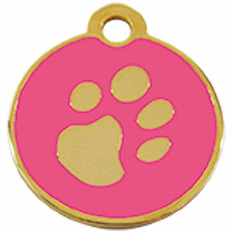 Placa identificativa para colar Imarc Circle Cor de Rosa Dourado