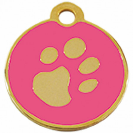 Placa identificativa para colar Imarc Circle Cor de Rosa Dourado