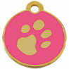 Placa identificativa para colar Imarc Circle Cor de Rosa Dourado