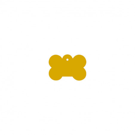 Placa identificativa para collar Imarc Bone Amarillo Dorado