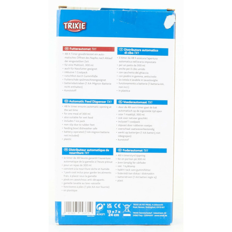 Futternapf für Haustiere Trixie Weiß Schwarz Kunststoff 300 ml