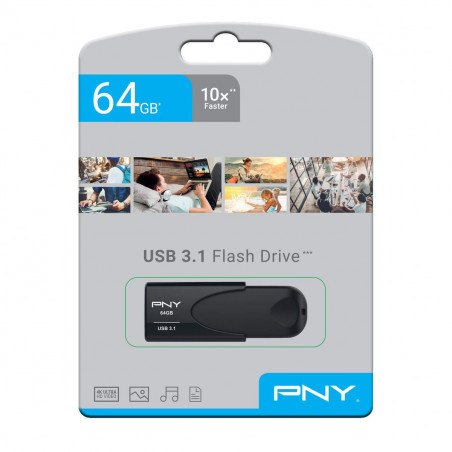 Clé USB PNY Attaché 4 Noir 64 GB