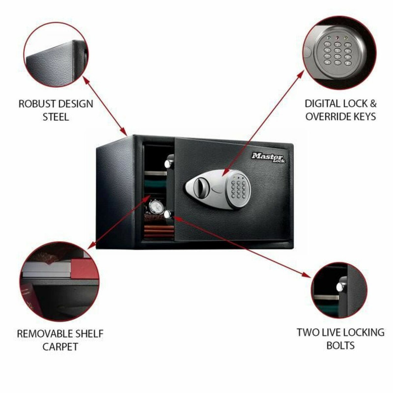 Cofre Master Lock Preto Preto/Cinzento Aço