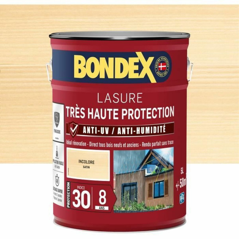 Peinture d'Apprêt Bondex Satiné 5 L Transparent