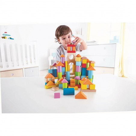 Building Blocks Game Hape 101 Pieces 27 x 22 x 13 cm