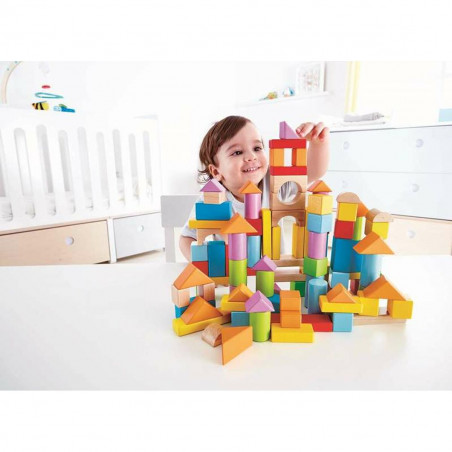 Building Blocks Game Hape 101 Pieces 27 x 22 x 13 cm
