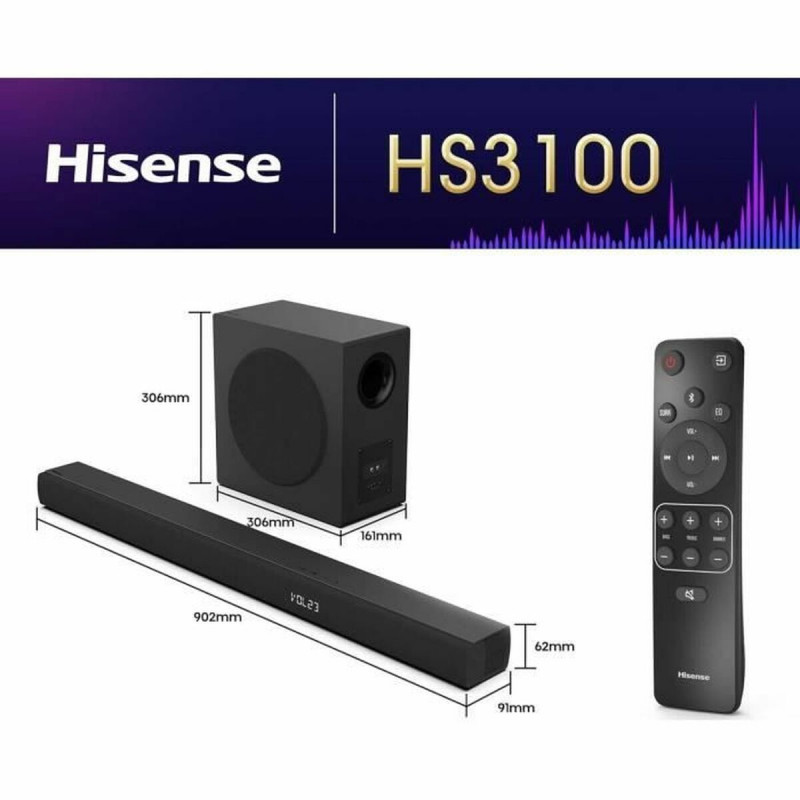 Soundbar Hisense HS3100 Black 480 W