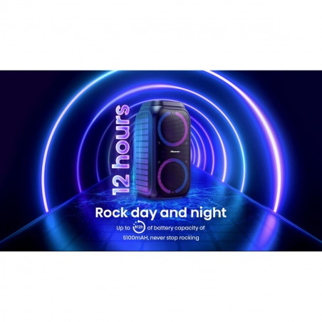 Haut-parleurs bluetooth portables Hisense Party Rocket 160 Noir 160 W