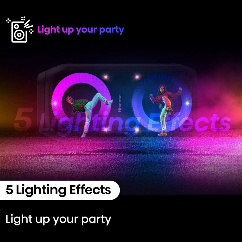 Tragbare Bluetooth-Lautsprecher Hisense Party Rocket 160 Schwarz 160 W