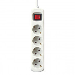 Rallonge 4 prises Schuko avec interrupteur Silver Electronics Blanc