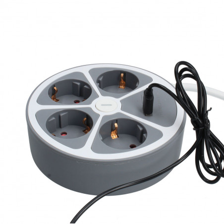 Extensão com 3 tomadas com interruptor TM Electron TMUAD554CB Branco Cinzento 3680 W 30 W (1,5 m)