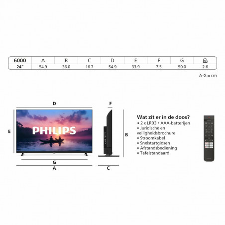 Smart TV Philips 24PHS6000 24" HD LED HDR