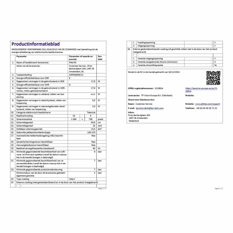 Smart TV Philips 24PHS6000 24" HD LED HDR