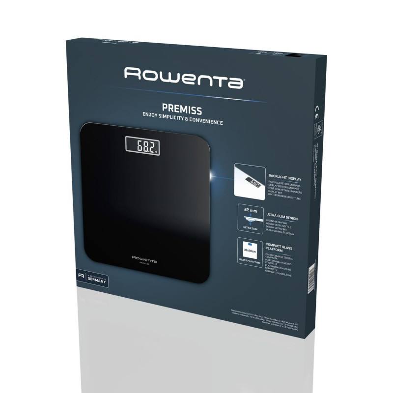 Báscula Digital de Baño Rowenta BS1800V0 Negro Cristal Templado 160 kg