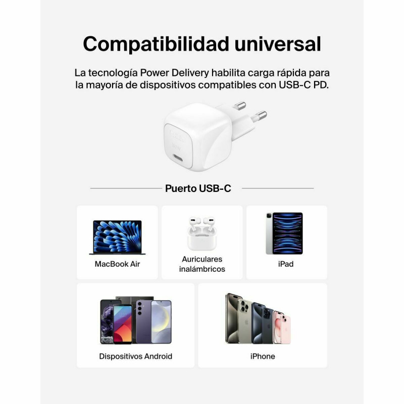 Cabo Lightning Belkin WCA008KQWH Branco 30 W