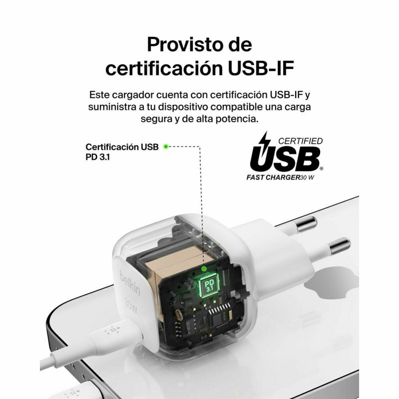 Cabo Lightning Belkin WCA008KQWH Branco 30 W