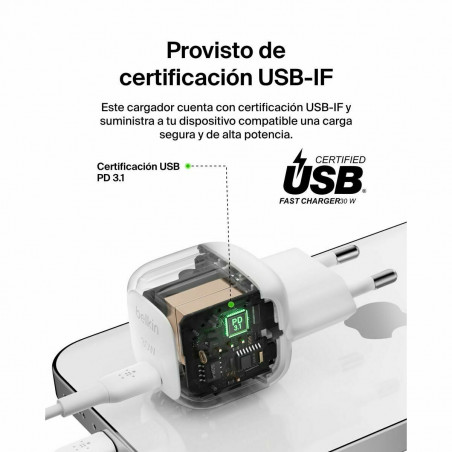 Cabo Lightning Belkin WCA008KQWH Branco 30 W