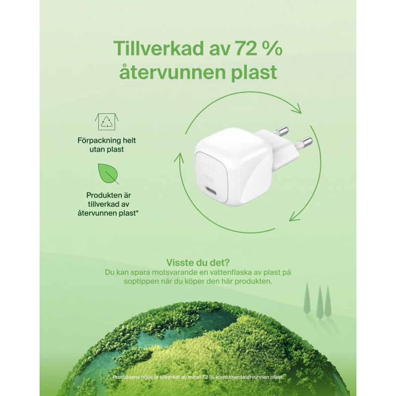 Cable Lightning Belkin WCA008KQWH Blanco 30 W