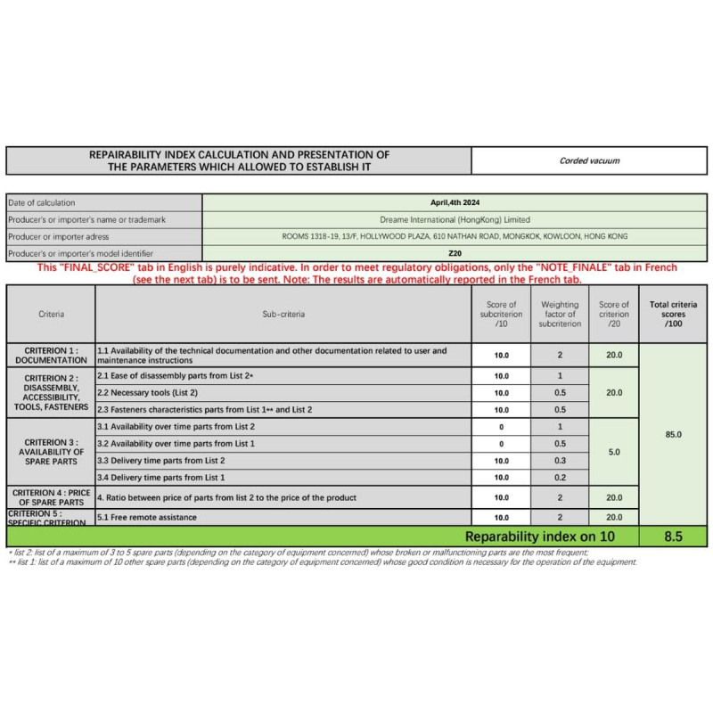 Stick Vacuum Cleaner Dreame Z20