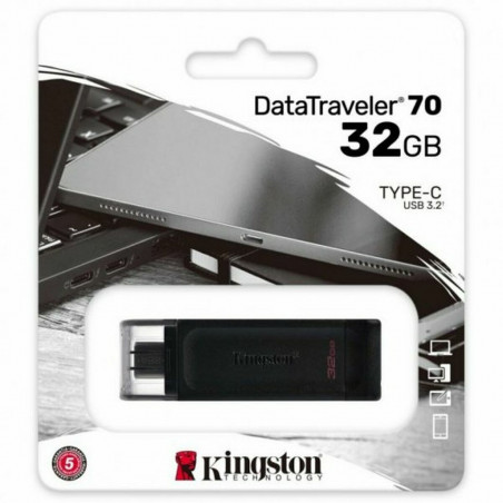 Memória USB Kingston DT70/128GB Preto 128 GB