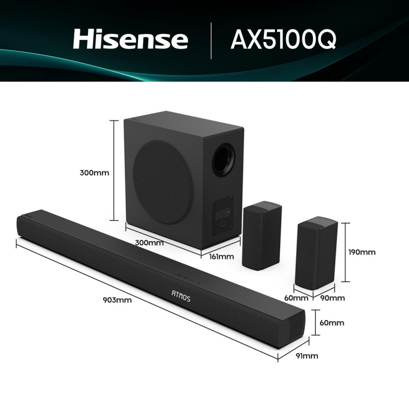 Soundbar Hisense AX5100Q 580 W Schwarz