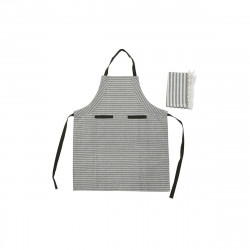 Apron with Pocket DKD Home Decor 70 x 1 x 85 cm Grey Cotton White Green
