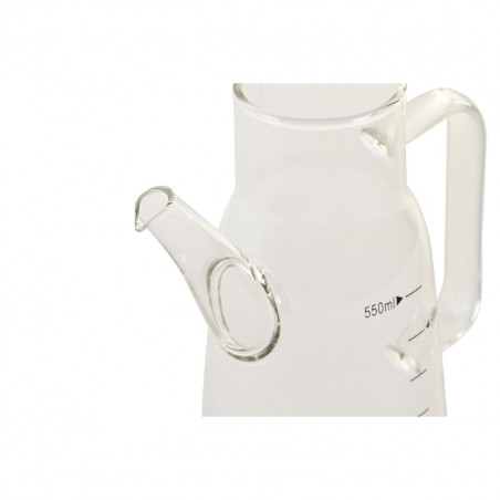 Oliera DKD Home Decor 15 x 9 x 19,6 cm Argentato Acciaio inossidabile 550 ml Vetro Borosilicato
