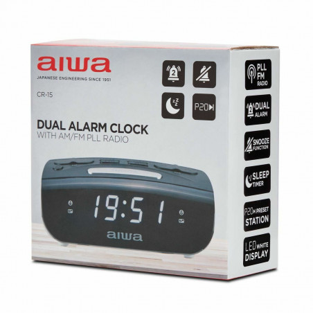 Rádio Despertador Aiwa CR-15 Preto