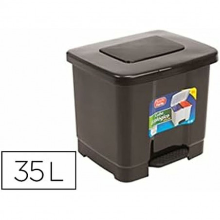 Mülleimer mit Pedal Plastic Forte 1126522 Schwarz Kunststoff 30 L
